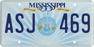 MS license plate ASJ469