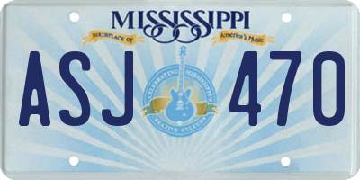 MS license plate ASJ470