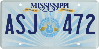 MS license plate ASJ472