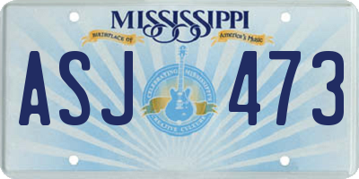 MS license plate ASJ473
