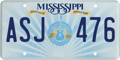 MS license plate ASJ476