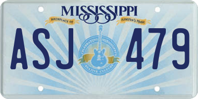 MS license plate ASJ479
