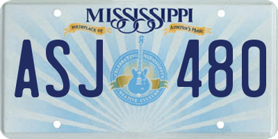 MS license plate ASJ480
