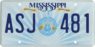 MS license plate ASJ481