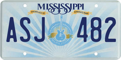 MS license plate ASJ482