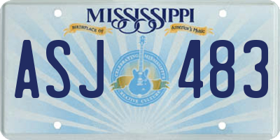 MS license plate ASJ483