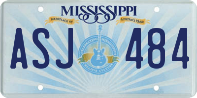 MS license plate ASJ484