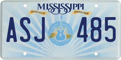 MS license plate ASJ485