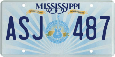 MS license plate ASJ487