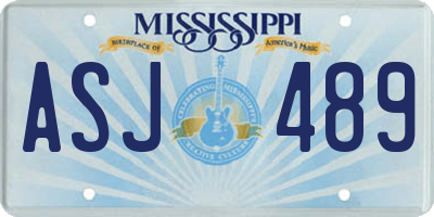MS license plate ASJ489