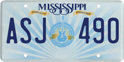 MS license plate ASJ490