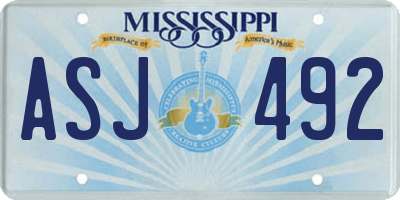 MS license plate ASJ492