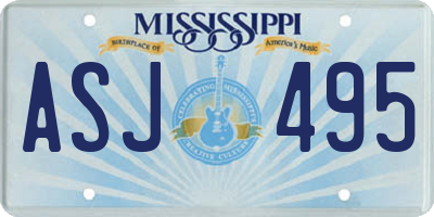 MS license plate ASJ495