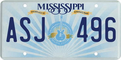 MS license plate ASJ496