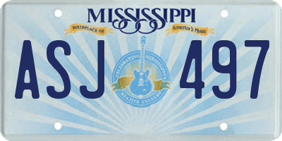MS license plate ASJ497