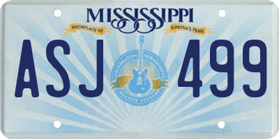 MS license plate ASJ499