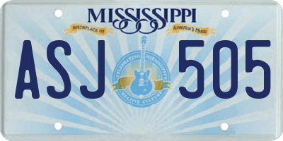 MS license plate ASJ505