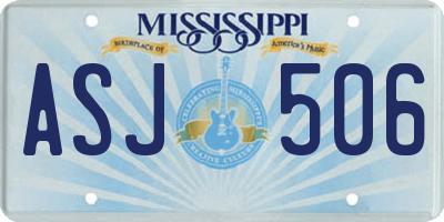 MS license plate ASJ506