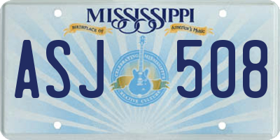 MS license plate ASJ508