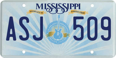 MS license plate ASJ509