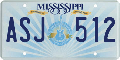 MS license plate ASJ512
