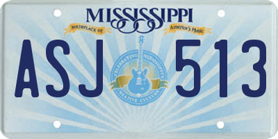 MS license plate ASJ513
