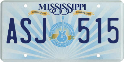 MS license plate ASJ515