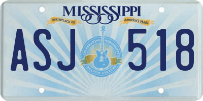 MS license plate ASJ518