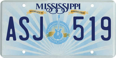 MS license plate ASJ519