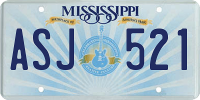 MS license plate ASJ521