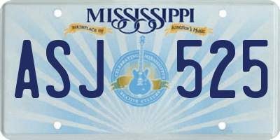 MS license plate ASJ525