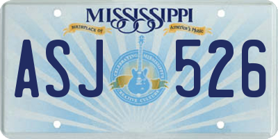 MS license plate ASJ526