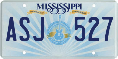 MS license plate ASJ527