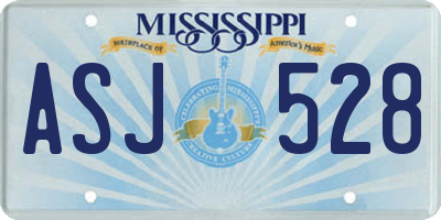 MS license plate ASJ528