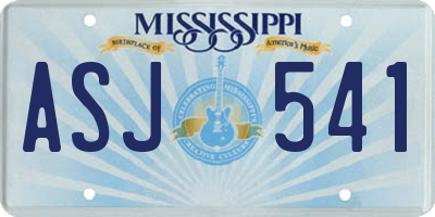 MS license plate ASJ541