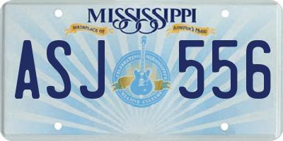 MS license plate ASJ556