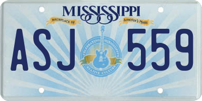 MS license plate ASJ559