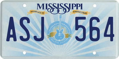 MS license plate ASJ564