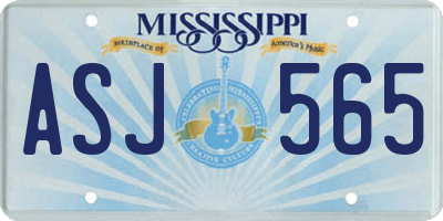 MS license plate ASJ565