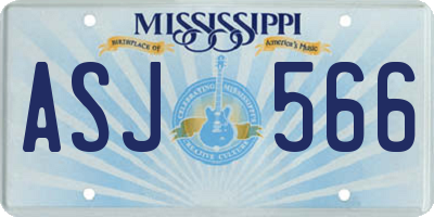 MS license plate ASJ566