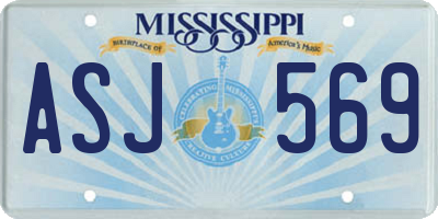 MS license plate ASJ569