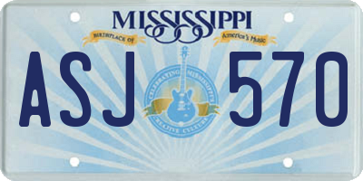 MS license plate ASJ570