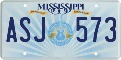 MS license plate ASJ573