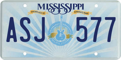 MS license plate ASJ577
