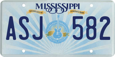 MS license plate ASJ582