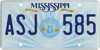 MS license plate ASJ585