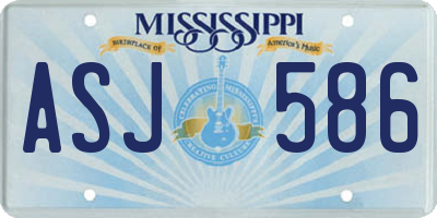 MS license plate ASJ586