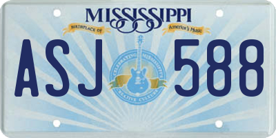 MS license plate ASJ588