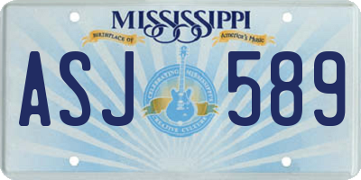 MS license plate ASJ589