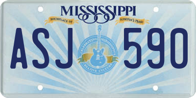 MS license plate ASJ590